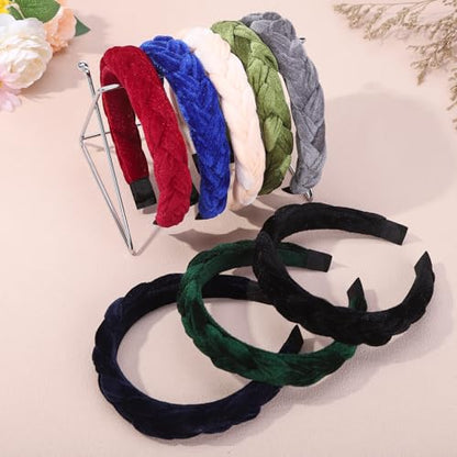 Braided Headbands for Women,Velvet Headbands for Women Girls,Wide Criss Cross Hair Accessories 8 Packs