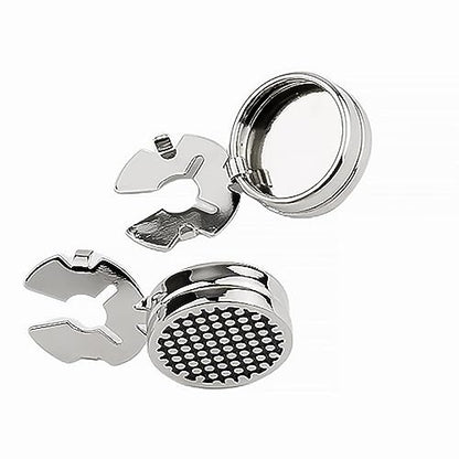 Mens Button Covers Tuxedo Shirt Cufflinks Alternative | Fake cufflinks and alternative fashion jewelry accessories for mens formal business dress shirts suits and groomsmen - color: A black Silvery