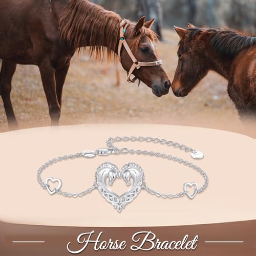 Animal Bracelet for Women 925 Sterling Silver Celtic Dragon/Horse/Wolf Bracelet Adjustable Bracelet Cute Animal Jewelry Gift for Women - style: Horse Bracelet