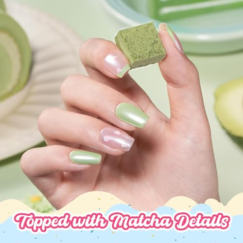 Beetles Green Gel Nail Polish, Matcha Mousse, Pastel Green Gel Polish | Color-Matched Bottle Design, Soak Off UV LED, Long-Lasting Nails Art for Home DIY & Holiday - color: H - Creme Green | Taste of Spring Matcha Mousse