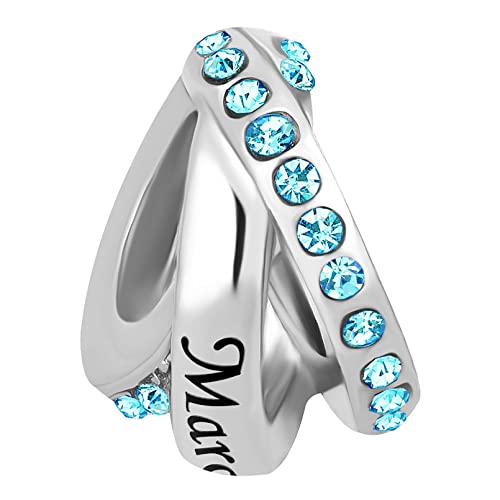 January-December Birthday Charm Compatible with Pandora Bracelets Birthstone Charms for Women Jewelry - style: 3