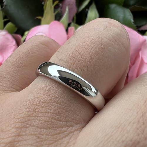 TUTISS 2mm 3mm 4mm 5mm 6mm 7mm 8mm 10mm White Tungsten Rings for Men Women Engagement Wedding Bands Domed Polished Shiny Comfort Fit - color: 4mm White Tungsten