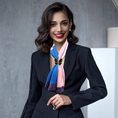 3pcs Fashion Scarf Ring Clip 3 Rings Silk Scarves Clip For Women Shawl Clip Buckle Gold Smooth Scarf Brooches Buckle - color: Scarf clip D-2PCS