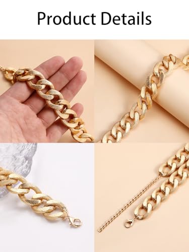 Cuban Link Chain Necklace Punk Belt Buckle Shaped Chunky Choker Necklace Statement Thick Chain Necklace Jewelry Gifts for Women Men - color: Style3