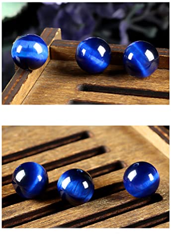 Natural Stone&925 Sterling Silver/18K Gold Anklet,│4MM│9-12 in│, Hand Woven, Adjustable Size - color: 925 Sterling Silver&Blue Tiger's,4MM