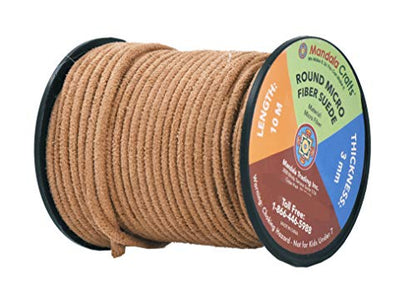 Mandala Crafts 3mm Round Rust Faux Suede Vegan Leather, Jewelry Making | 11 Yards Durable Leather Strings for Bracelets, Necklaces, Braiding, Dream Catchers, Chokers, Pendants & Lacing - color: Rust, size: Round 3mm 11 Yards
