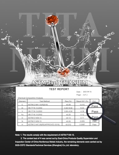 16G Astm F136 Titanium Eyebrow Piercing Jewelry Curved Barbell Eyebrow Ring Vertical Labret Lip Jewelry Daith Rook Earrings Navel Small Belly Button Ring Piercing Jewelry for Women Men CZ - style: 16G, 6MM Length, Orange CZ