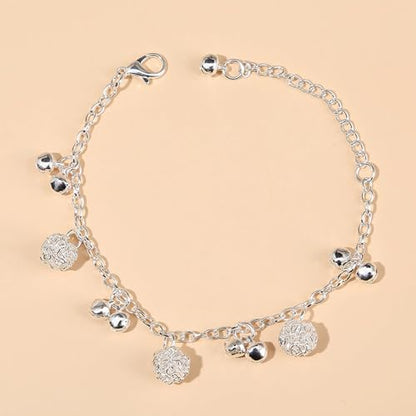 925 Sterling Silver Plated Heart Charm Bracelet for Women - Dainty Chain Love Gift Idea - style: Style9
