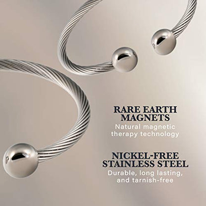 Twisted Stainless Steel Magnetic Therapy Bracelet High Power Magnets, For Men and Women - size: Small - Wrist Size 6" - 6.5"