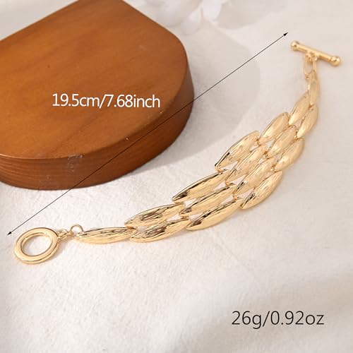 14K Gold & Silver Plated Lightweight Link Bracelet for Women | Stackable Bracelets ,14K Gold Plated Bracelets with CZ,Lightweight Trendy Chain Bracelet Jewelry Gift - style: gold diamond