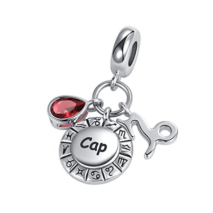 NanMuc Constellation Charm for Women Bracelets Horoscope Zodiac Sign Teardrop Birthstone Birthday Anniversary Dangle Bead for Mom Grandma - style: Capricorn(12.22-1.20)