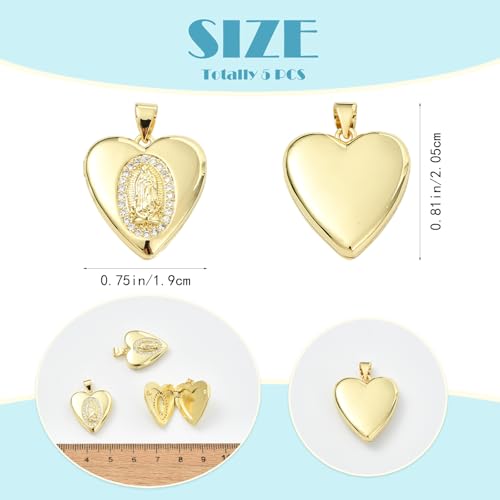 Mary Photo Locket Charms for Jewelry Making Brass Frame Charms Memorial Bracelet Necklace Earring Keychain - style: Heart