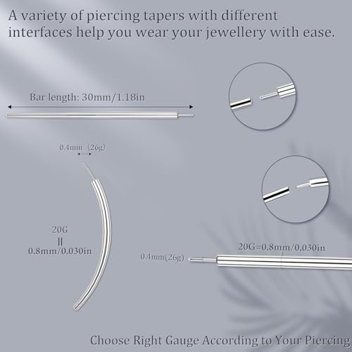 Piercing Taper Ball Grabber Tool Stainless Steel Nose Ear Piercing Kits | Nose Septum Eyebow Helix Conch Tragus Daith Piercing Jewelry Changing Tool,14G 16G 18G 20G Flat Back Earrings Applicator Tool - style: 20G Piercing Taper
