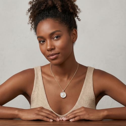 Initial Necklaces for Women Mother of Pearl Gold Letter Necklace Pendant - color: Letter W