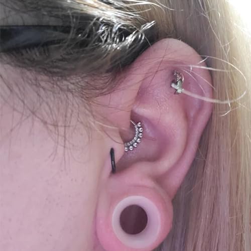 6G-25mm Thin & Thick Silicone Ear Gauges Stretching Kit Flexible Tunnels Plugs for Ear Expander Gauge Earlets Plug Set Gauges Kit - style: Clear-Mix Size-6G-20mm