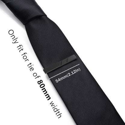 HONEY BEAR 1.97" 2.12" 2.36" Standard Tie Clip for Men Business Wedding | Classic Minimalist, Steel-Plated Copper Base, Gift-Boxed, Thickened, Rounded Corners, Easy to Slide On, No Snag or Wrinkle - style: Matte Black 5.4cm