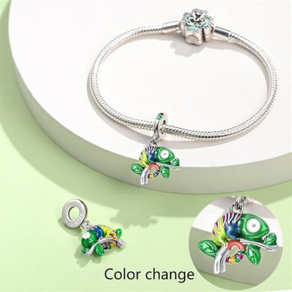 Pandach Animal Charm Bead fits Charms Bracelets for Woman-925 Sterling Silver Dangle Pendant Bead,Jewelry Beads Gifts for Women Bracelet&Necklace - style: Chameleon Charm