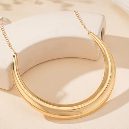 Collar Necklace for Woman Trendy Silver Choker Necklaces for Woman Statement Open Round Collar Choker Necklace - style: Style 8