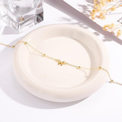 CHESKY Waist Beads for Women, Dainty 14k Gold Plated Waist Chain Beach Accessories Cute Belly Chain Body Chain Gold Chain Belts for Women Summer Beach Jewelry for Womens Gifts Rave Outfits for Womens - style: Bow
