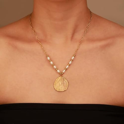 2 PCs Gold Plated Necklace Set for Women - Non Tarnish Jewelry Gift with Fashion Design - style: 2 PCs: Cell