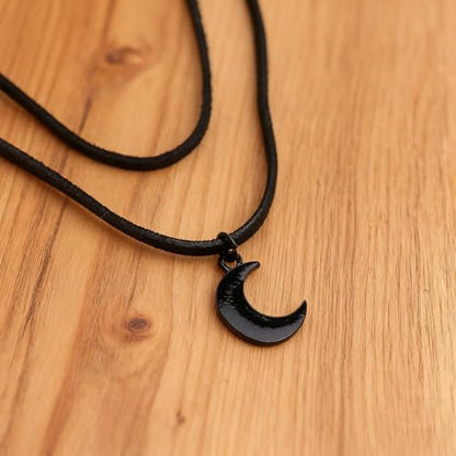 Gothic Gift Black Choker Necklace for Women, Goth Adjustable Y2K Collar Necklaces Halloween Vampire Accessories Fashion Jewelry - color: Black Moon
