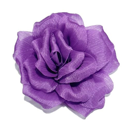 Flash Camellia Flower Brooch Pin for Women Men Elegant Texture Fabric Dahlia Rose Floral Brooches Lapel Pins Dainty Wedding Holiday Party Costume Dress Accessories Jewelry - color: Deep Purple