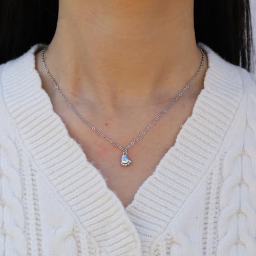 RZKING Silvery Necklace for Women, Gifts for Friend Mom Daughter Teacher - style: Little Foot