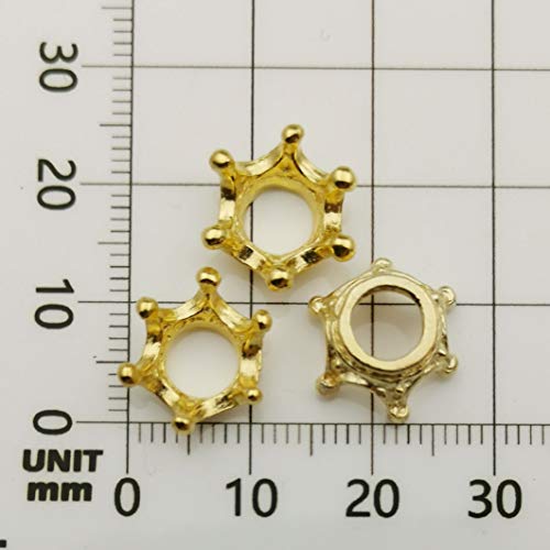 iloveDIYbeads 60pcs Mixed Antique Silver Bronze Gold 3D King Crown Loose Spacer Bead,Craft Supplies Crown Charms for Jewelry Making Accessory Findings (M264) - color: Crown Charms