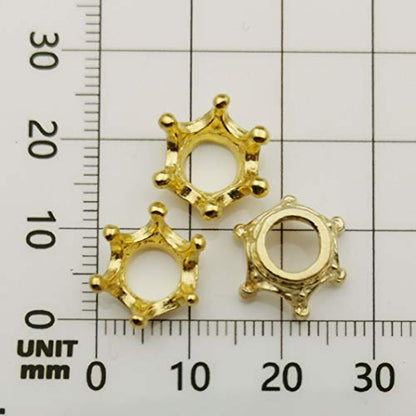 iloveDIYbeads 60pcs Mixed Antique Silver Bronze Gold 3D King Crown Loose Spacer Bead,Craft Supplies Crown Charms for Jewelry Making Accessory Findings (M264) - color: Crown Charms