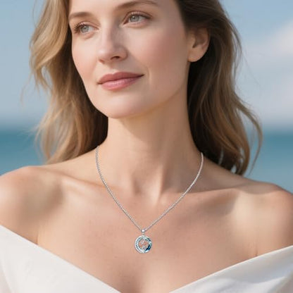 925 Sterling Silver Necklace Gifts for Women Crystal/Opal Jewelry Pendant Christmas Birthday Gift - style: Crytal-Mom