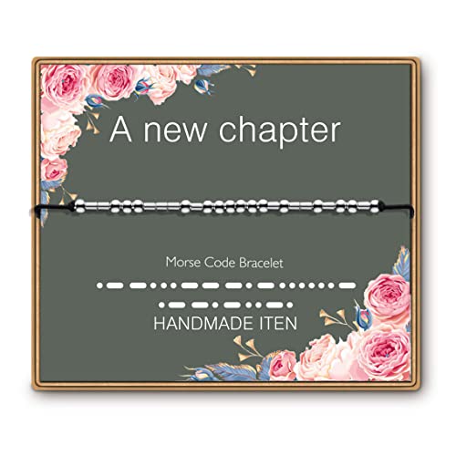 ASELFAD Morse Code Bracelets for Women, Funny Best Friend Birthday Gifts for Women Friendship Bracelets, Inspirational Jewelry, Teen Girl Gifts Trendy Stuff - style: New Chapter
