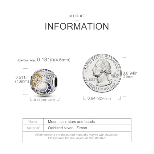 HONGRUI 925 Sterling Silver Charm for Bracelets Fashion Women Jewelry Gift - color: Silver Sun
