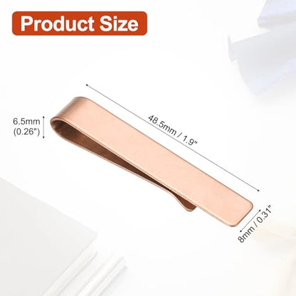 PATIKIL Skinny Tie Clips, Stainless Steel Tie Clips for Men - color: Rose Gold