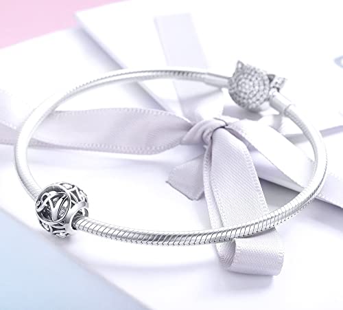 Letter Charms 925 Sterling Silver Initial A-Z Bead Charms | For Bracelets Necklaces, Hypoallergenic,Cubic Zirconia Alphabet Beads, Personalized Gifts for Women - color: A