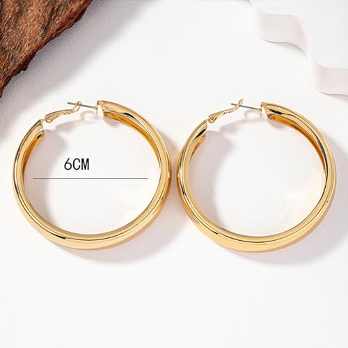Large Hoop Earrings for Women Lightweight Chunky Earrings | Big Hoop Earrings for Women Chunky Jewelry 70s Outfits for Women - style: Hoop-G-01