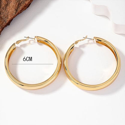 Large Hoop Earrings for Women Lightweight Chunky Earrings | Big Hoop Earrings for Women Chunky Jewelry 70s Outfits for Women - style: Hoop-G-01