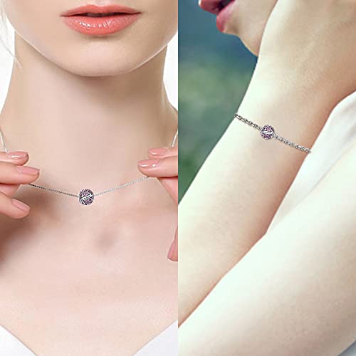 925 Sterling Silver Birthstone Charms fits Charms Bracelets for Woman，with 5A Cubic Zirconia Dangle Pendant Bead,Happy Birthday Charms for Bracelet and Necklace Valentine's Day Mother's Day Gift - color: 1-October Birthstones