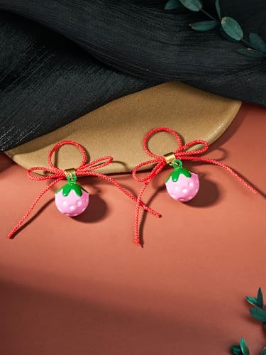 DJCIW 2Pcs Non-Piercing Nipple Jewelry, Adjustable Christmas Fake Nipple Rings with Bow Drawstring, Featuring Bell, Snowman, and Heart Pendant Charms, Adjustable and Comfortable for Women Men - color: style 4
