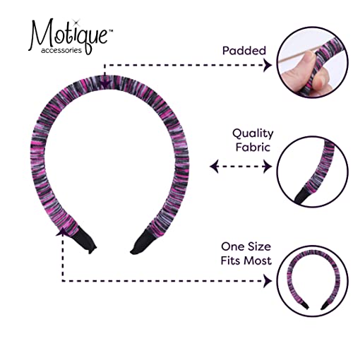 Padded Headband for Women for Women (Pink & Grey Stripe) - color: Striped Pink Grey
