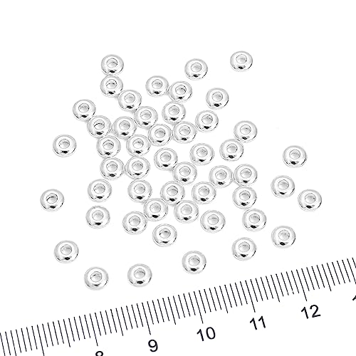 Silver Plated Roudelle Spacer Beads 5x1.8mm 50pcs for Jewelry Making Findings Non Tarnish - color: Silver, size: 5x1.8mm Roudelle