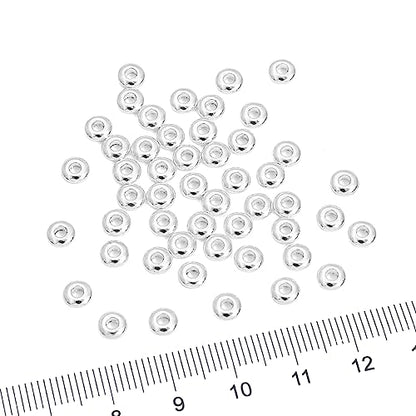 Silver Plated Roudelle Spacer Beads 5x1.8mm 50pcs for Jewelry Making Findings Non Tarnish - color: Silver, size: 5x1.8mm Roudelle