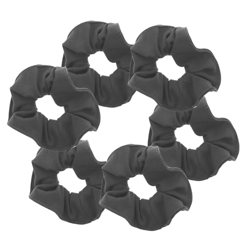 Motique Accessories Large Scrunchies for Women, Pack of 6, Medium Grey | Hair Ties for Medium & Thick Hair - color: Medium Grey