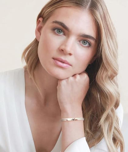 14K Gold Bracelets for Women Adjustable Slider Bracelet Bangle Bracelets for Women Trendy Chain Bracelet - color: Silver Smooth