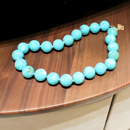 JNF Chunky Beaded Necklaces Women Large Big Ball Bead Choker Necklace Bold Statement Beads jewelry Gift - color: turquoise bead