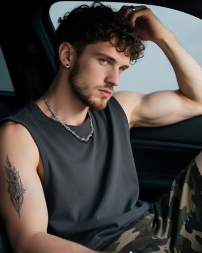 Stainless Steel Gothic Y2K Punk Rock Emo Biker Pendant Necklace | Cosplay Vintage Viking Alt Edgy Fashion Charm Necklace Jewelry for Men Women Active Daily Wear - style: Barbed Wire(Adjustable)