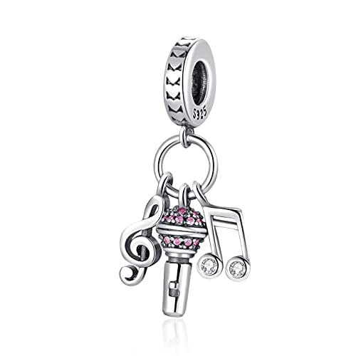 LNQOBU 925 Sterling Silver Charms for Bracelets Dangle Pendant fit Pandora Bracelets or Necklaces Jewelry Woman Gift Beads Charm (With one Spacer Beads) - style: 2PCS Music Headphone Charm