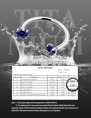 16G F136 Titanium Internal Thread Horseshoe Septum Nose Ring Piercing Jewelry Circular Barbell Helix Snug Tragus Rook Daith Cartilage Earring Lip Ring Piercing Jewelry for Women Men 8MM 10MM - style: 16G, 10MM Length, Blue CZ