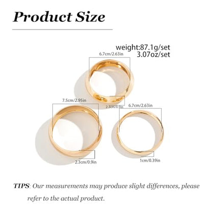 Frodete Chunky Gold Bangles for Women Non Tarnish Chunky Wide Cuff Bracelets Silver Cuff Bangle Bracelet Trendy Statement Minimalist Jewelry Gifts - color: A37:gold bangles