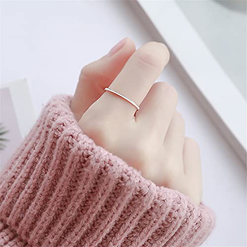 Women's Stainless Steel 1MM Thin Plain Midi Stacking Ring Band Comfort Fit, Size 3 to 10 - color: Enamel - White