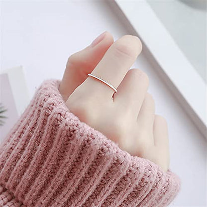 Women's Stainless Steel 1MM Thin Plain Midi Stacking Ring Band Comfort Fit, Size 3 to 10 - color: Enamel - White